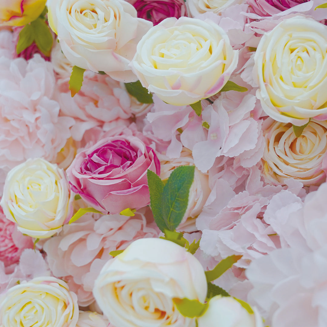 Flower Wall 5D Pink Beige Fabric Rolling Up Curtain Floral Backdrop For Wedding Party Decor