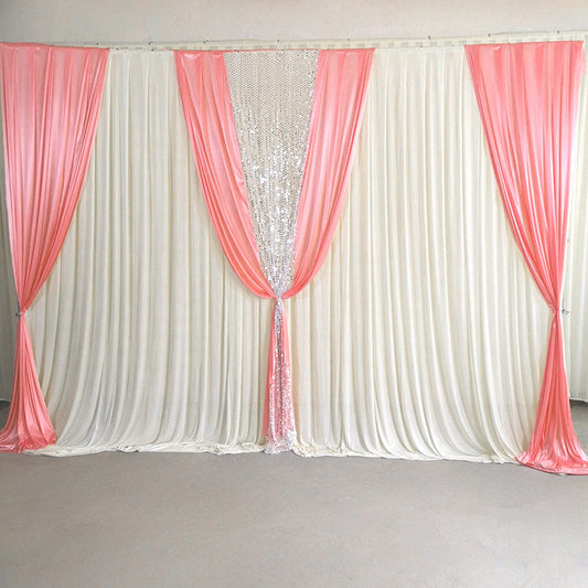 Ice Silk Draping Curtains Drapes Backdrop for Weeding Parties Ceremony Photography Banquet Event Party - KetieStory