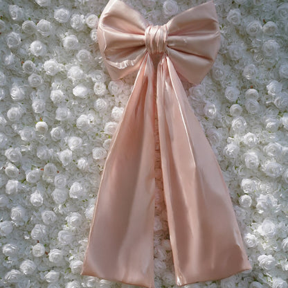 Pink 1.96x3.93ft Large Bow Fabric with Long Tail for Party Events