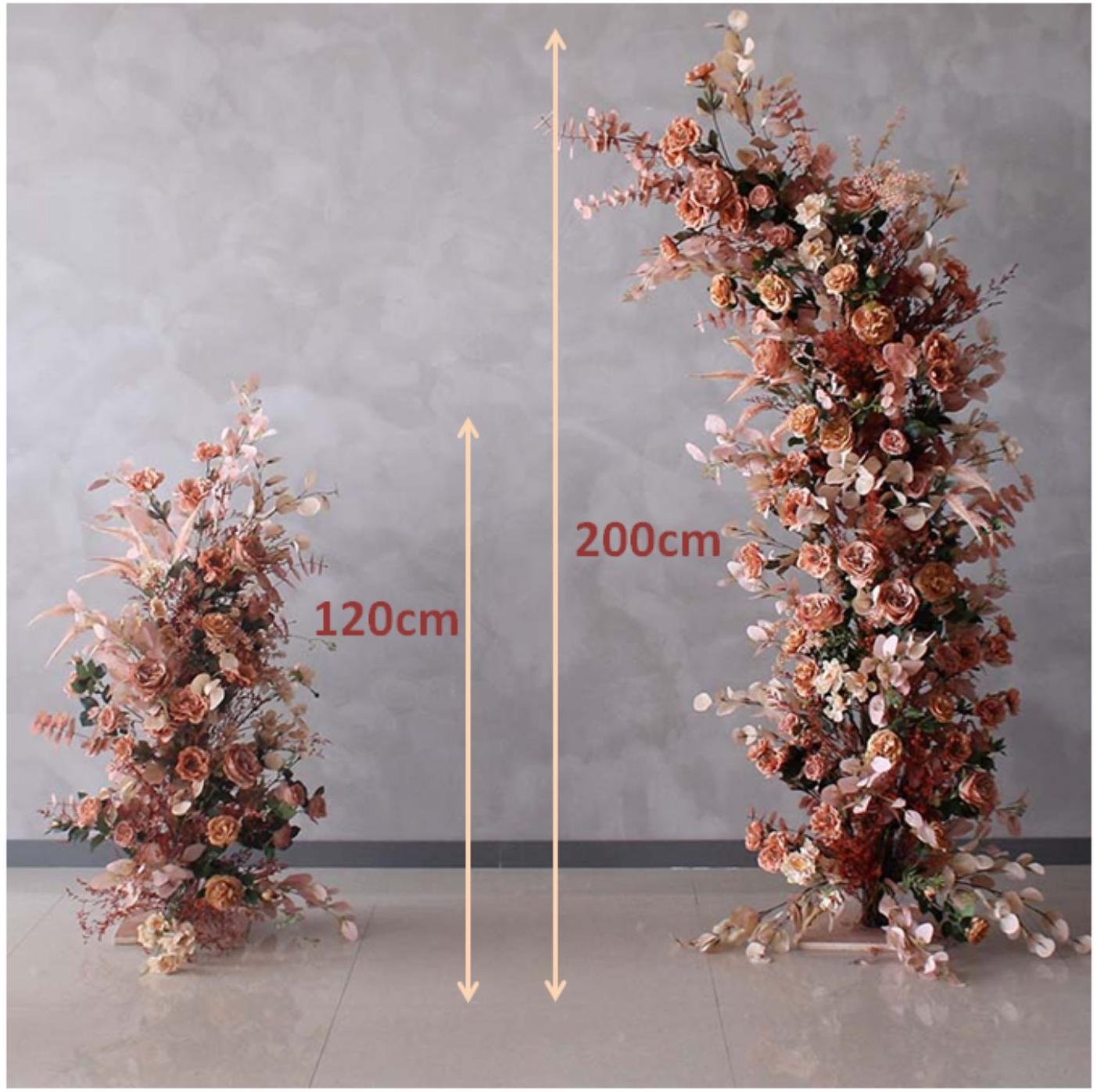 Flower Arch Orange Rose Artificial Horn Floral Event Proposal Wedding Decoration