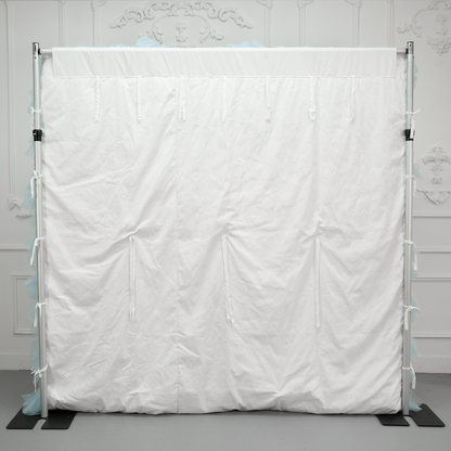 8×8ft Blue Sheer Tulle Decorative Wall Backdrop for Wedding Party Event