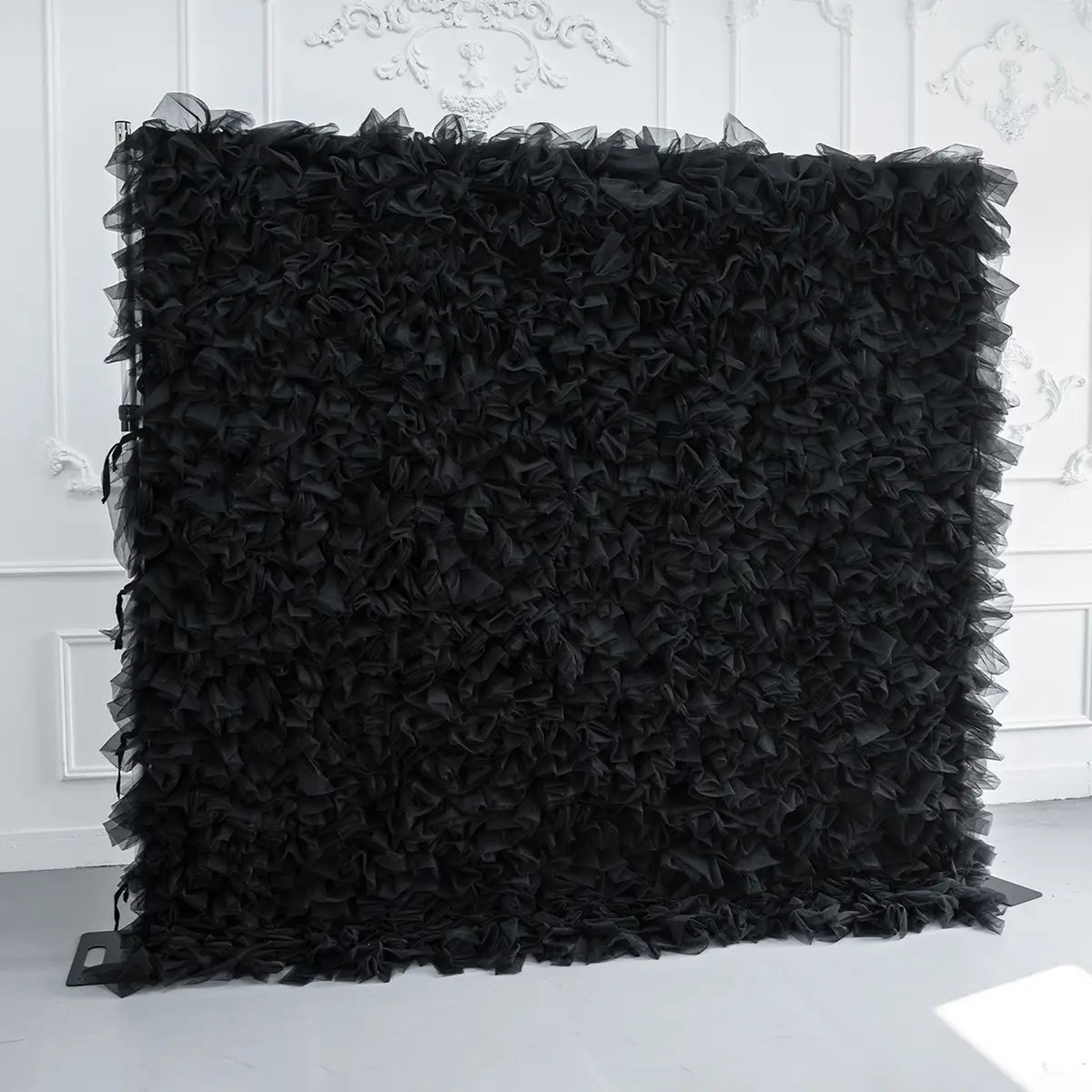 8×8ft Black Tulle Backdrop Decorative Wall for Wedding Gender Reveal Party Event