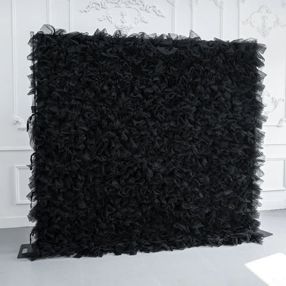 8×8ft Black Tulle Backdrop Decorative Wall for Wedding Gender Reveal Party Event