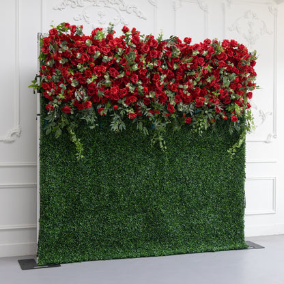 Flower Wall 3D Red Rose Florals Cover Wedding Party Proposal Decor
