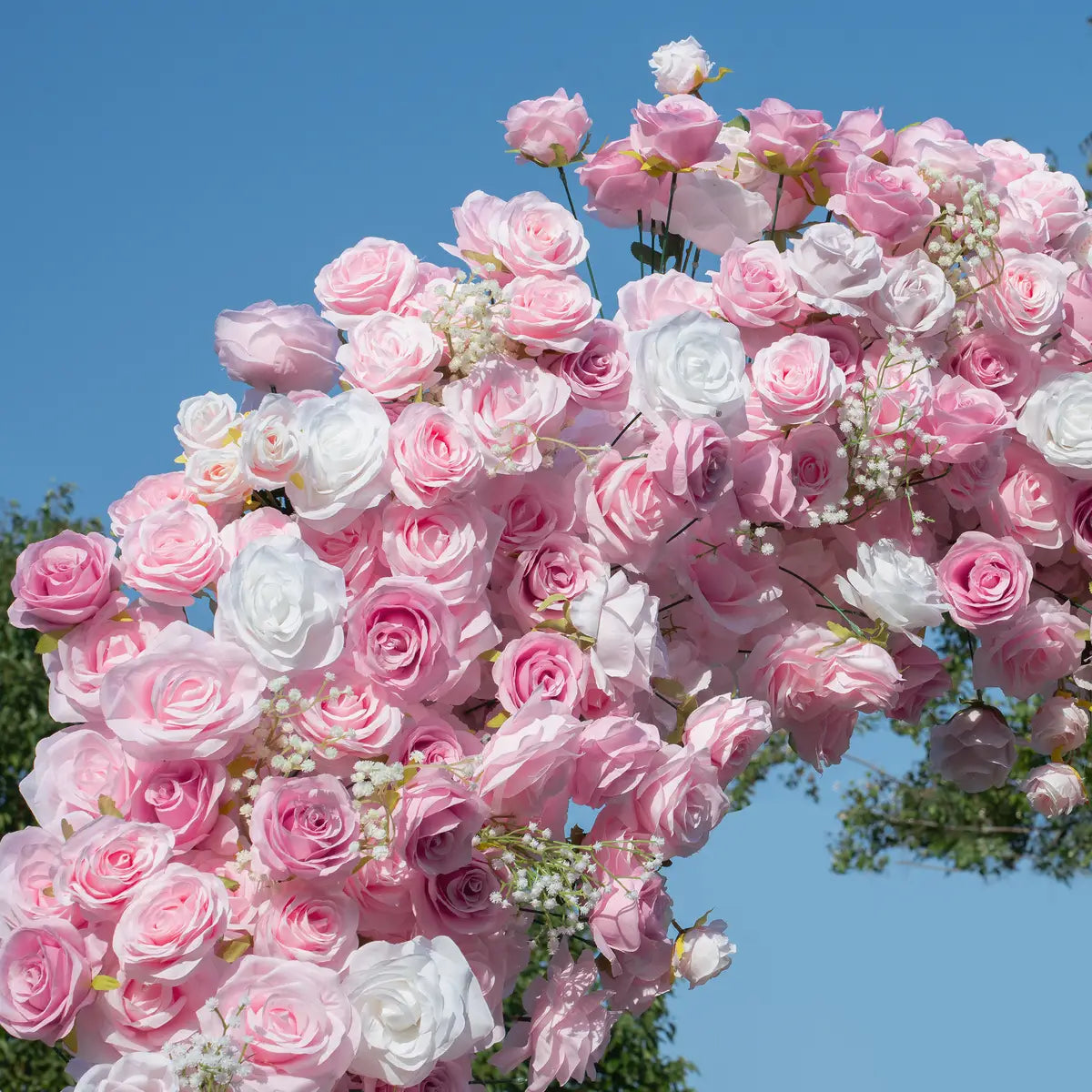 8x8ft Blush Pink Heart-Shaped Wedding Arch for Romantic Party Decor