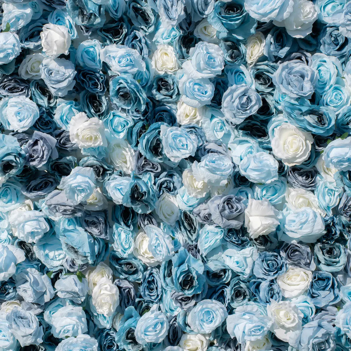 Flower Wall 5D Rolling Up Grey Blue Roses Floral Backdrop for Gender Reveal Party