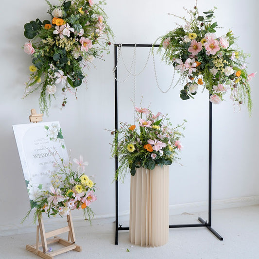 100% handmade, the green pink hanging flower set provides a lifelike appearance and is easy to set up.