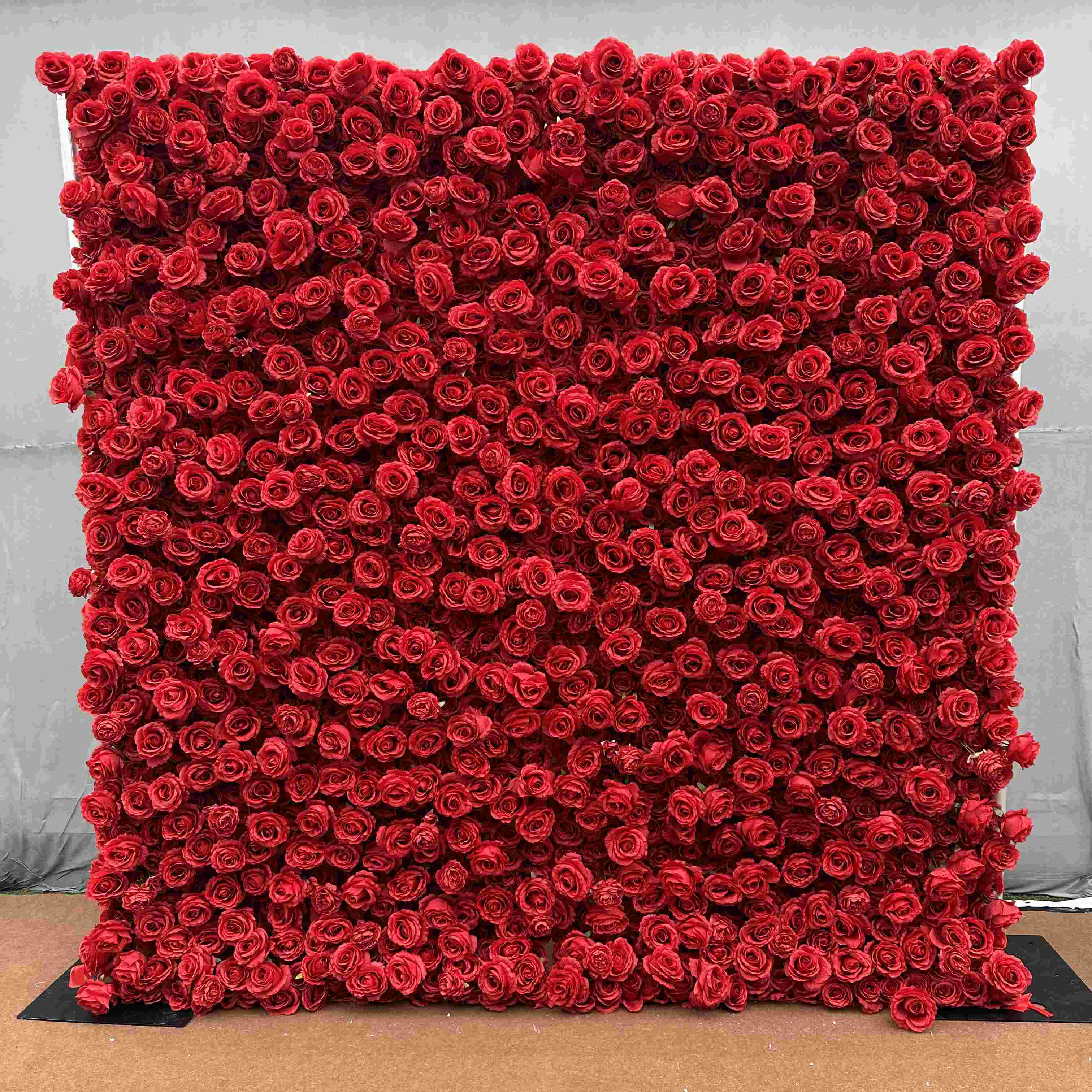 Red rose flower wall looks warm and romantic.