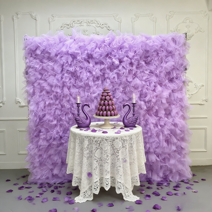 8×8ft Purple Sheer Tulle Decorative Wall Backdrop for Wedding Party Event