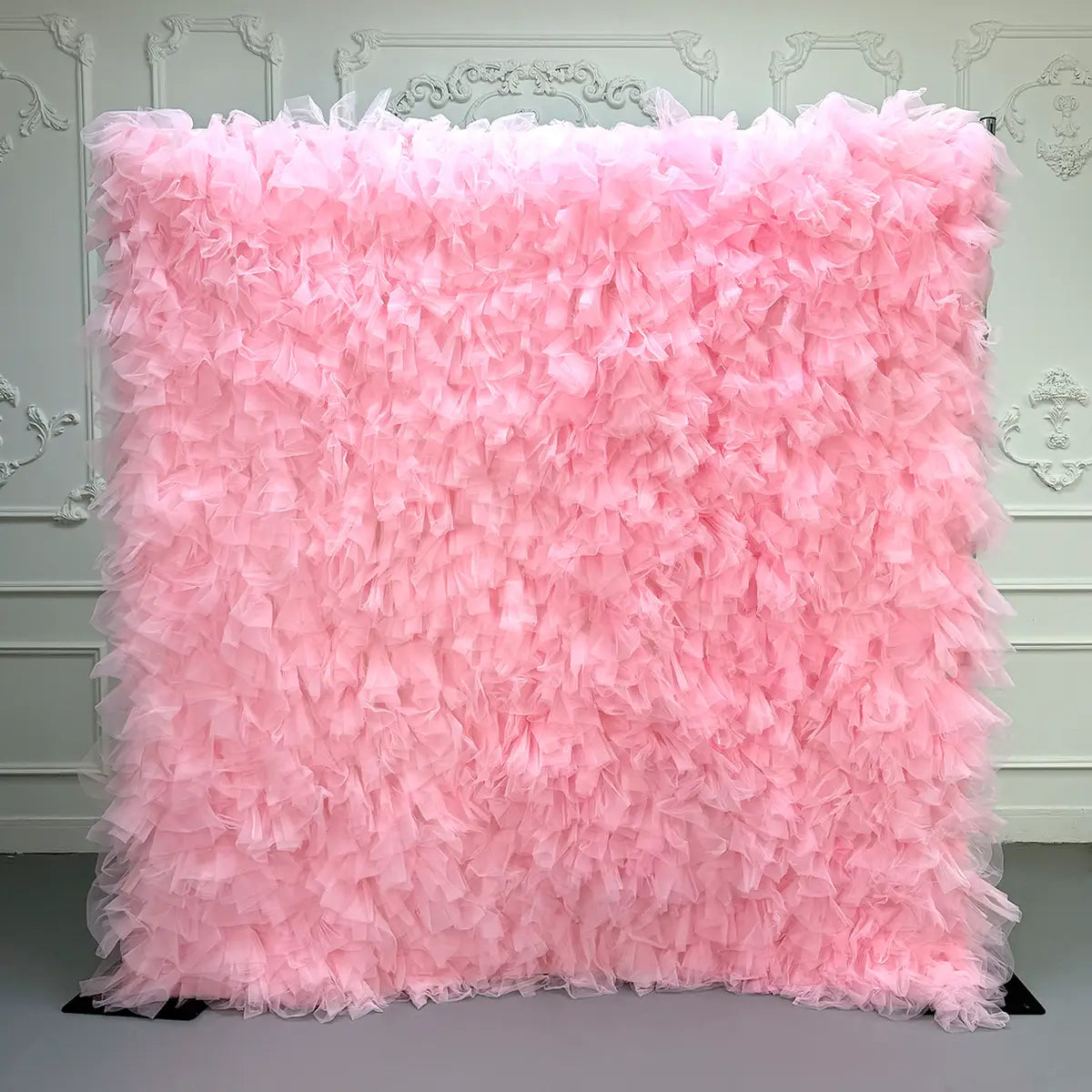 8×8ft Pink Sheer Tulle Decorative Wall Backdrop for Wedding Party Event