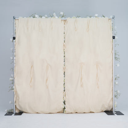 Flower Wall 5D White Rose & Baby's Breath Fabric Rolling Up Curtain Floral Backdrop Wedding Party Proposal Decor