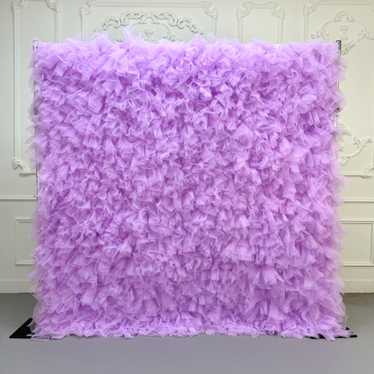8×8ft Purple Sheer Tulle Decorative Wall Backdrop for Wedding Party Event