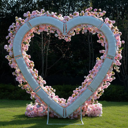 8x8ft Blush Pink Heart-Shaped Wedding Arch for Romantic Party Decor