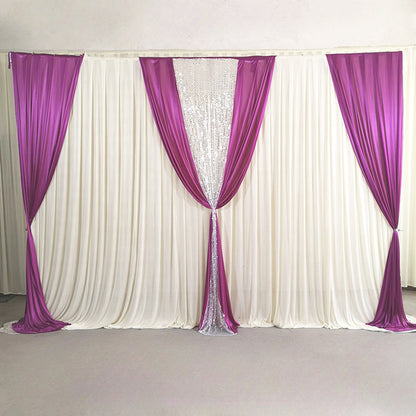 Ice Silk Draping Curtains Drapes Backdrop for Weeding Parties Ceremony Photography Banquet Event Party - KetieStory