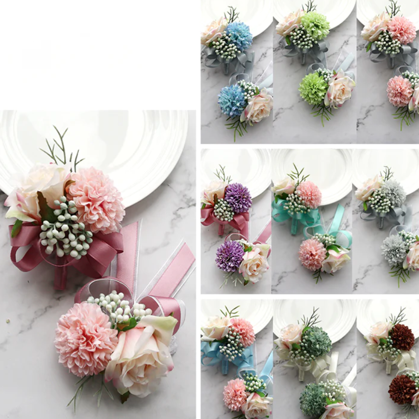 Wrist Flowers Series for Wedding Party Proposal Decor
