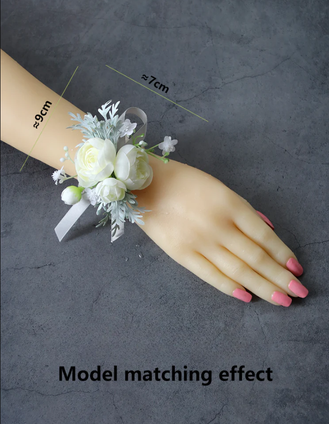 Wrist Flower Gray Series for Wedding Party Proposal Decor