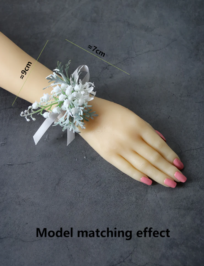 Wrist Flower Gray Series for Wedding Party Proposal Decor