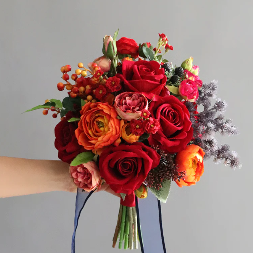 Bridal Bouquet Terracotta Rose for Wedding Party Proposal