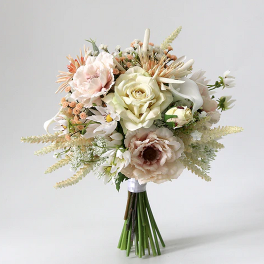 Bridal Bouquet Light Pink & Coffee for Wedding Party Proposal - KetieStory