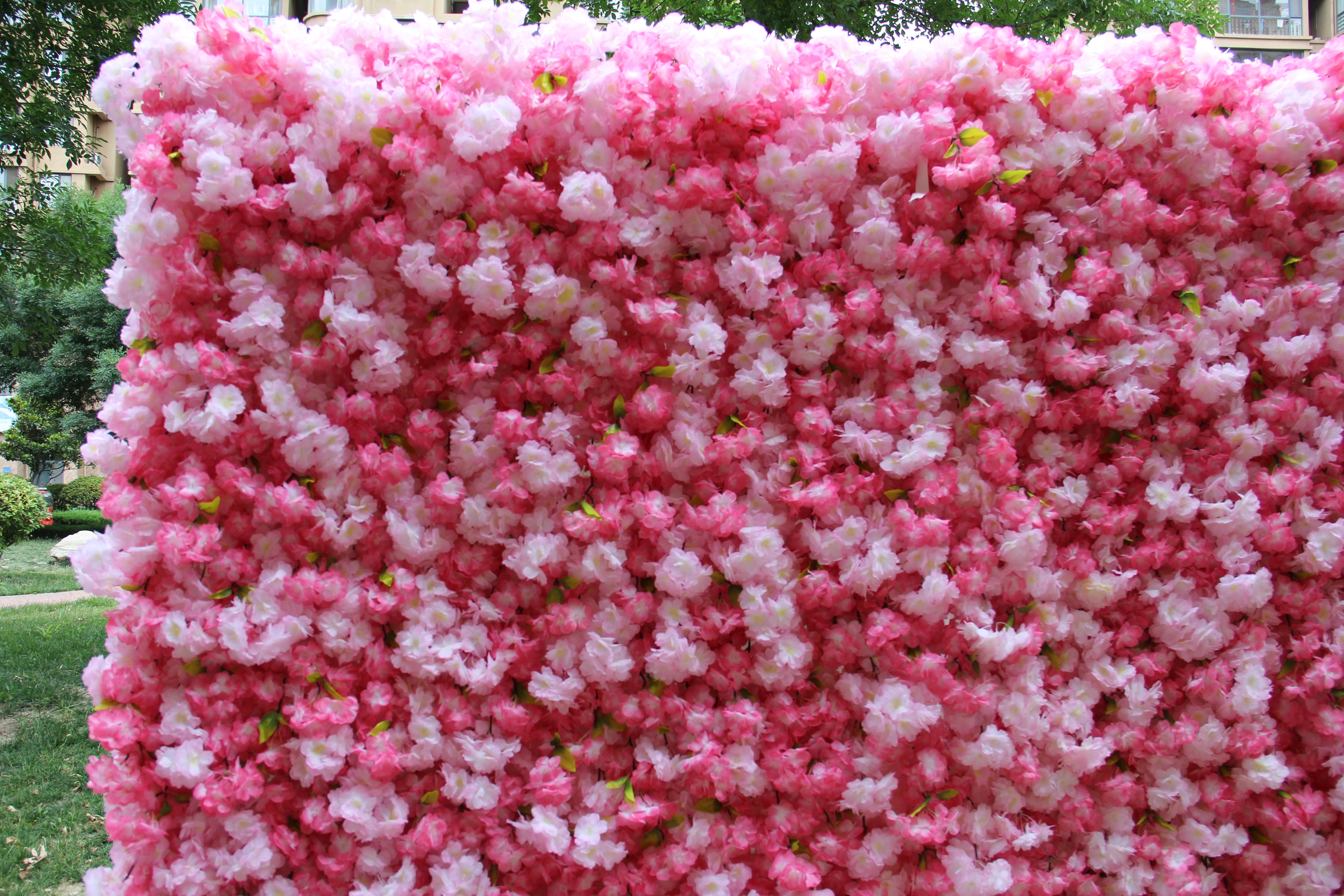 Flower Wall Pink & Rose Pink Fabric Rolling Up Curtain Floral Backdrop Wedding Party Proposal Decor