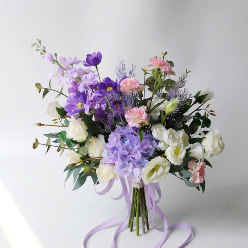 Bridal Bouquet Purple for Wedding Party Proposal
