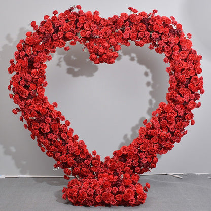 Flower Arch Roses Heart Shaped Floral Set Backdrop Proposal Wedding Party Decor - KetieStory