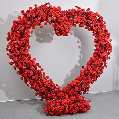 Flower Arch Roses Heart Shaped Floral Set Backdrop Proposal Wedding Party Decor - KetieStory
