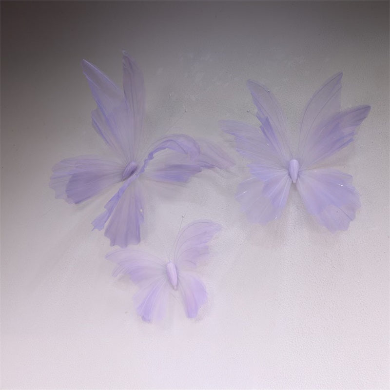 Set of 3 Giant Gauze Butterfly for Wedding Party Proposal Home Decor - KetieStory