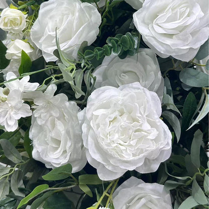 Flower Arch White Green Flower Pillar for Event Wedding Proposal Party Decor