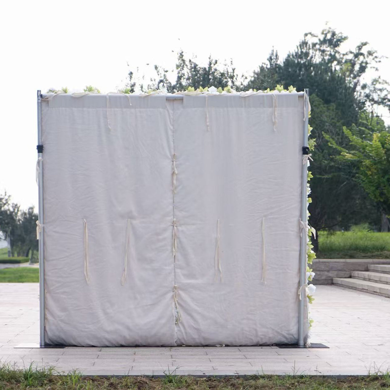 Flower Wall 3D White Peony Fabric Rolling Up Curtain Floral Backdrop Wedding Party Proposal Decor