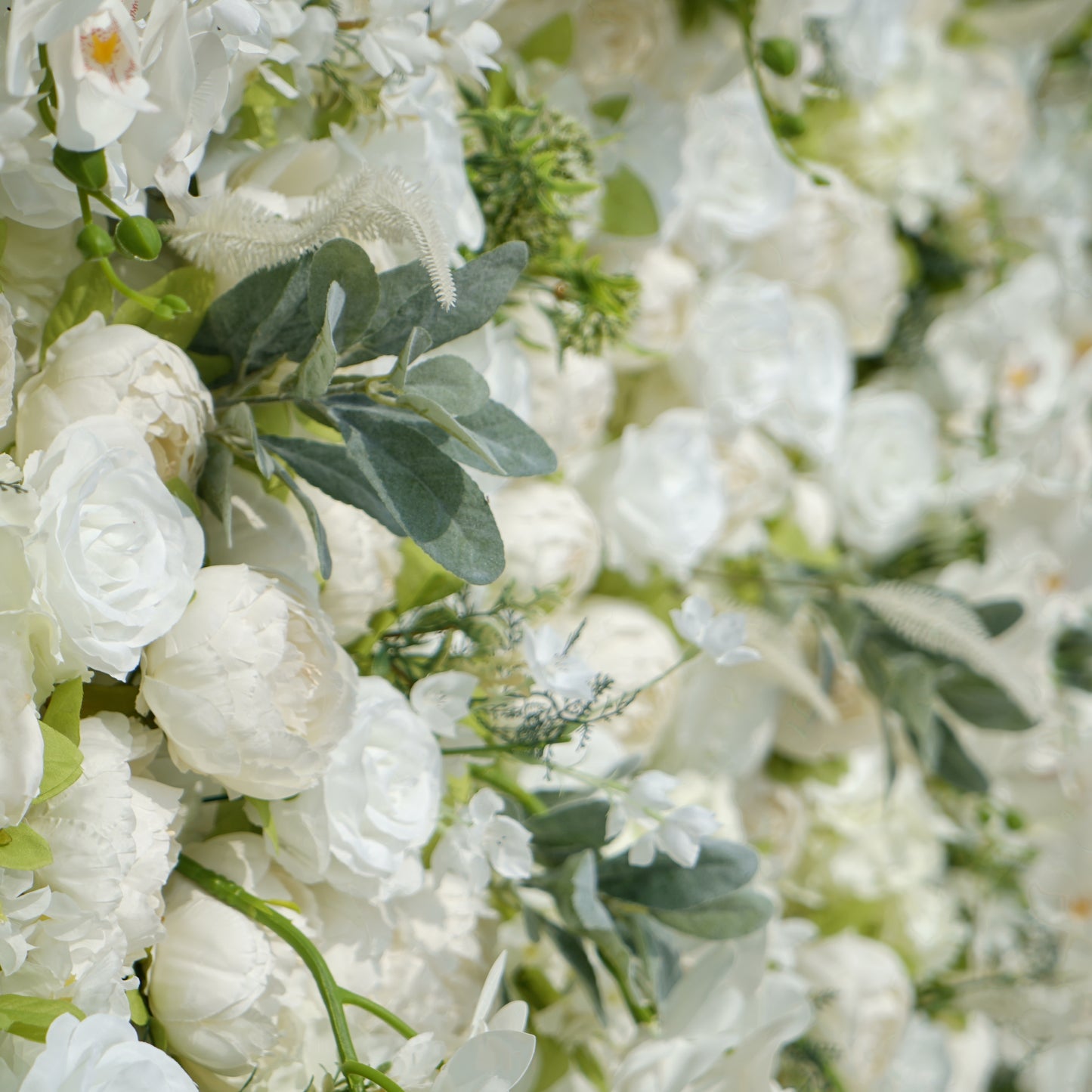 Flower Wall 3D White Peony Fabric Rolling Up Curtain Floral Backdrop Wedding Party Proposal Decor