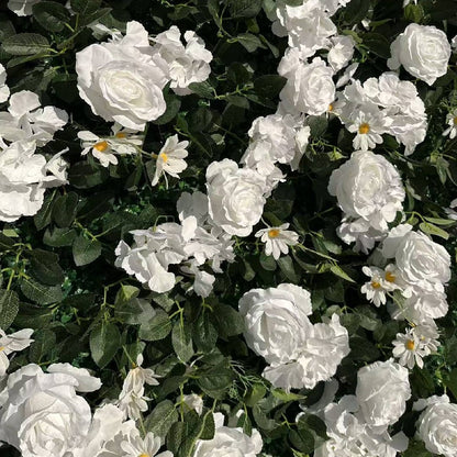 Flower Wall 3D Artificial Rolling Up White Floral Backdrop for Party Decor