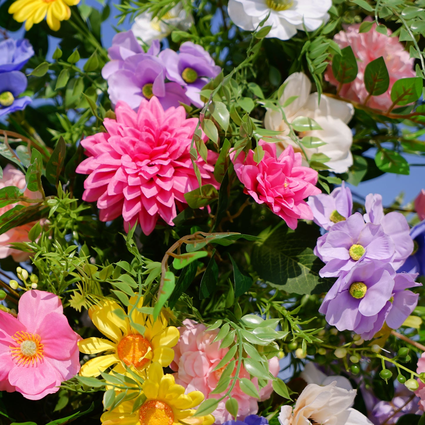 Flower Arch Colorful Flower Pillar For Party Decor Including Frame