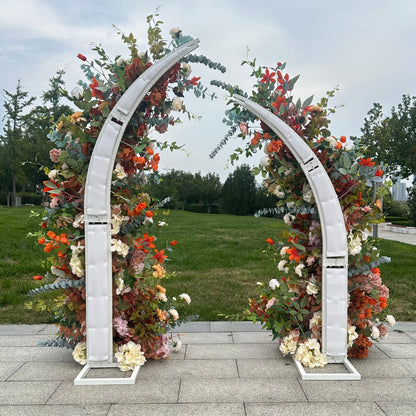 Flower Arch Orange Wedding Flower Pillars for Party Decor