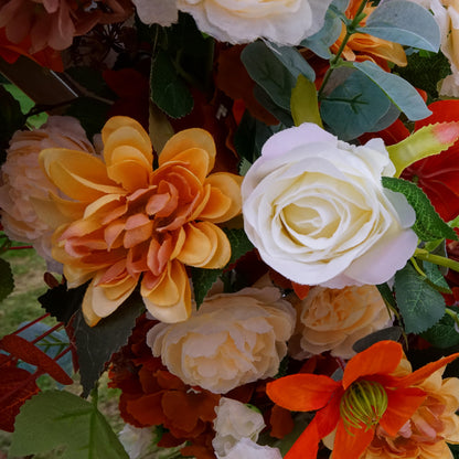 Flower Arch Orange Wedding Flower Pillars for Party Decor