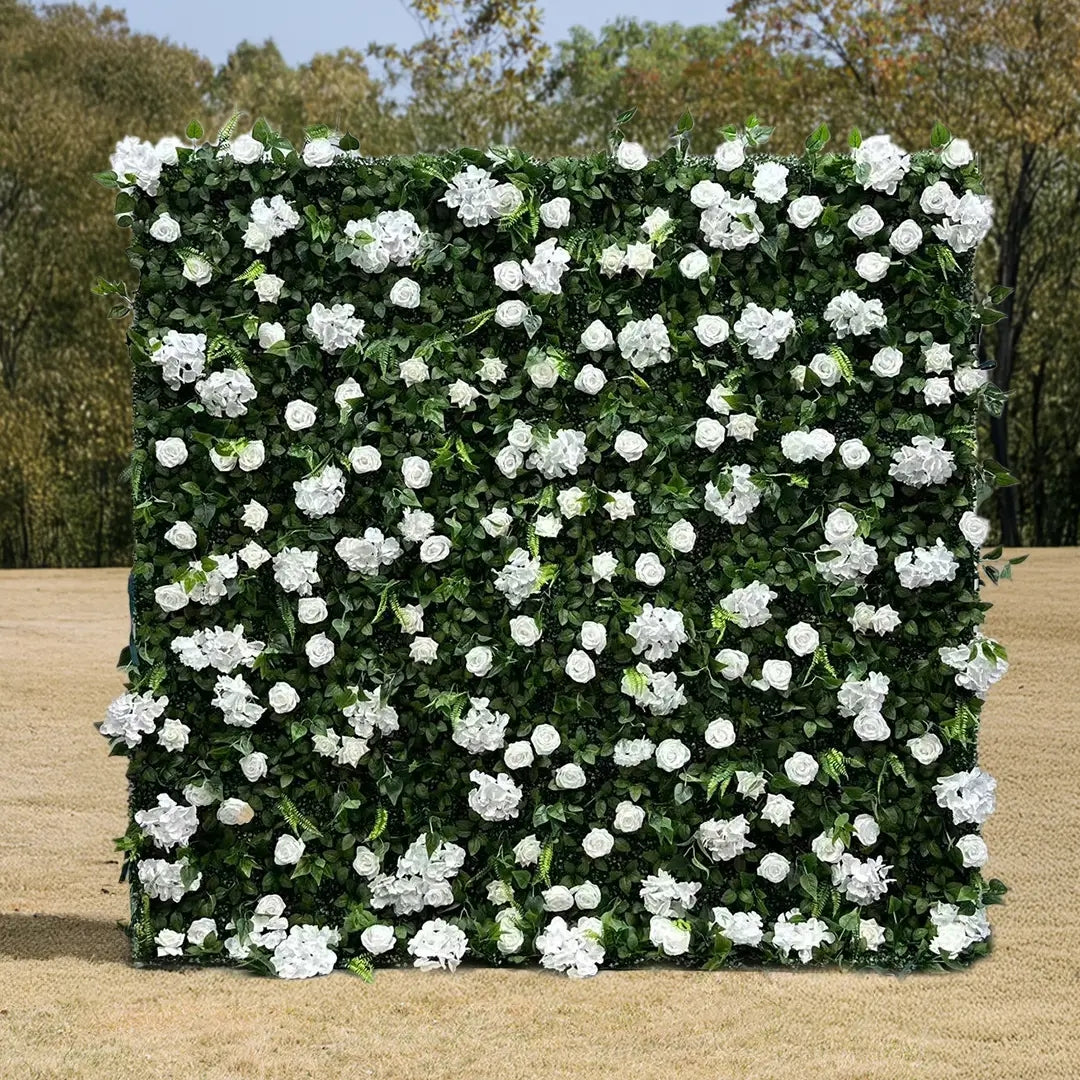 CP SALE Green White Roses Flower Wall with Stand and Two Free Gifts