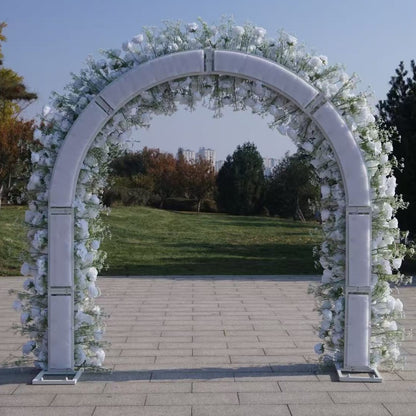 Flower Arch White Rose Baby's Breath Flower Row Decor for Wedding Event Backdrop