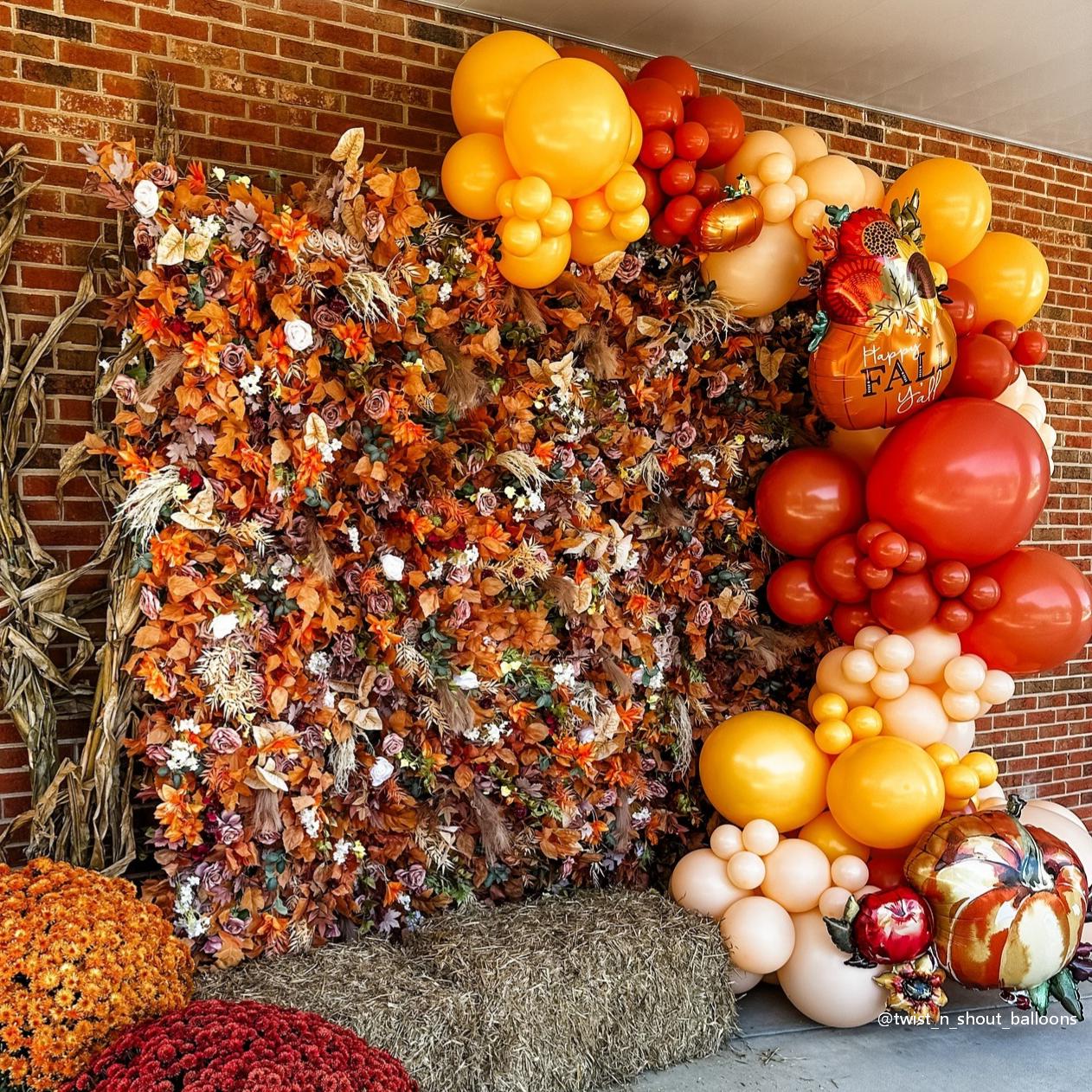 5D Yellow Fall Flower Wall Backdrop for Wedding Decor