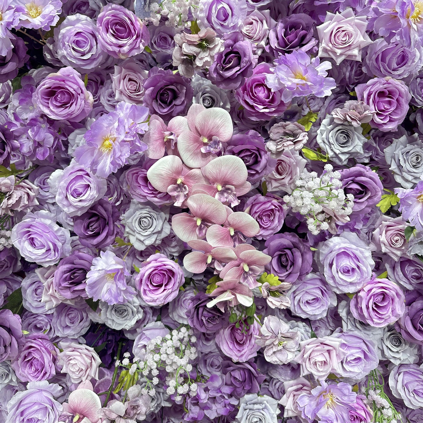 Flower Wall 7D Purple Rolling Up Curtain Floral Backdrop Wedding Party Proposal Decor