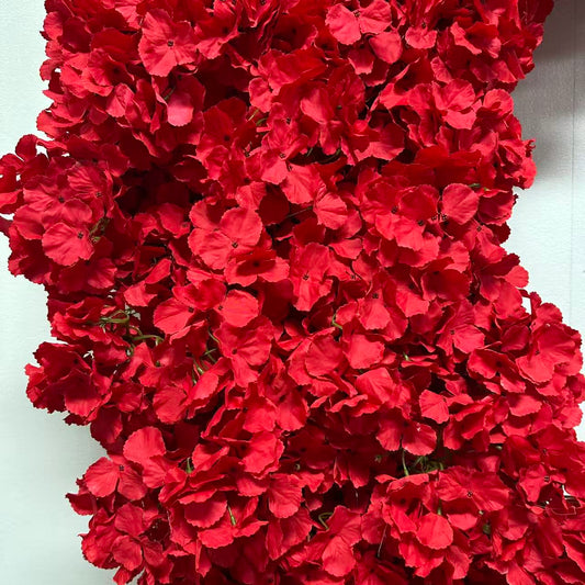 Flower Arch 8x8ft Heart Shaped Red Hydrangea Floral Backdrop for Proposal Wedding Party Decor