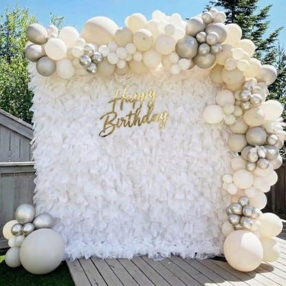 8×8ft White Tulle Backdrop Decorative Wall for Wedding Party Event Decor