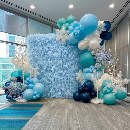 8×8ft Blue Tulle Backdrop Decorative Wall for Wedding Gender Reveal Party Event