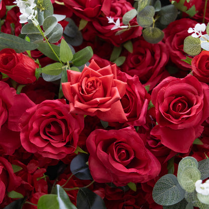 Flower Wall 3D Red Rose Florals Cover Wedding Party Proposal Decor
