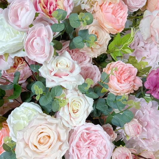 The Detail of Flower Arch 6.88x8ft Purple Pink Roses Florals Set