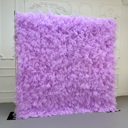 8×8ft Purple Sheer Tulle Decorative Wall Backdrop for Wedding Party Event
