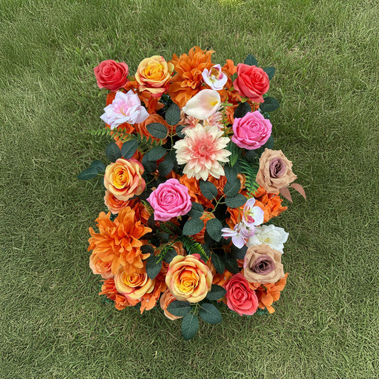 3D Colorful Fabric Artificial Flower Wall Backdrop for Wedding and Events Decoration
