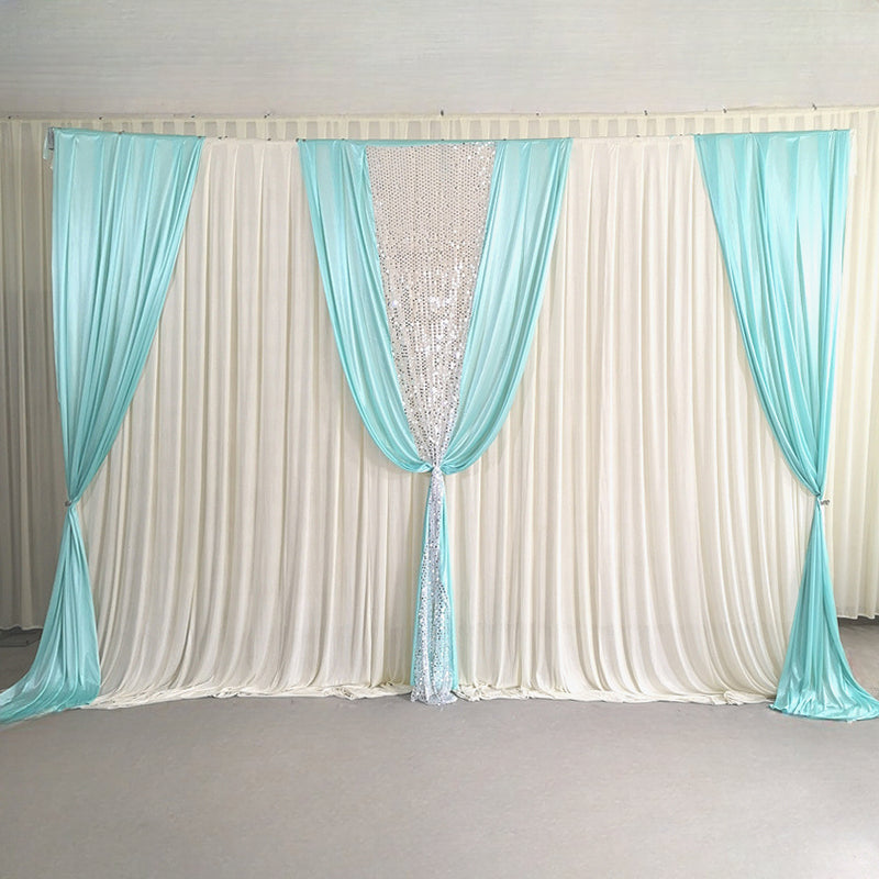 Ice Silk Draping Curtains Drapes Backdrop for Weeding Parties Ceremony Photography Banquet Event Party - KetieStory