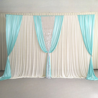 Ice Silk Draping Curtains Drapes Backdrop for Weeding Parties Ceremony Photography Banquet Event Party - KetieStory