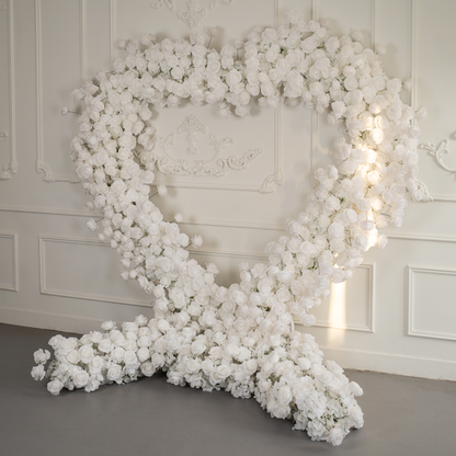 CP SALE 2 Pink White Rose Heart Shaped Flower Arch 8*8ft with Free Handbags