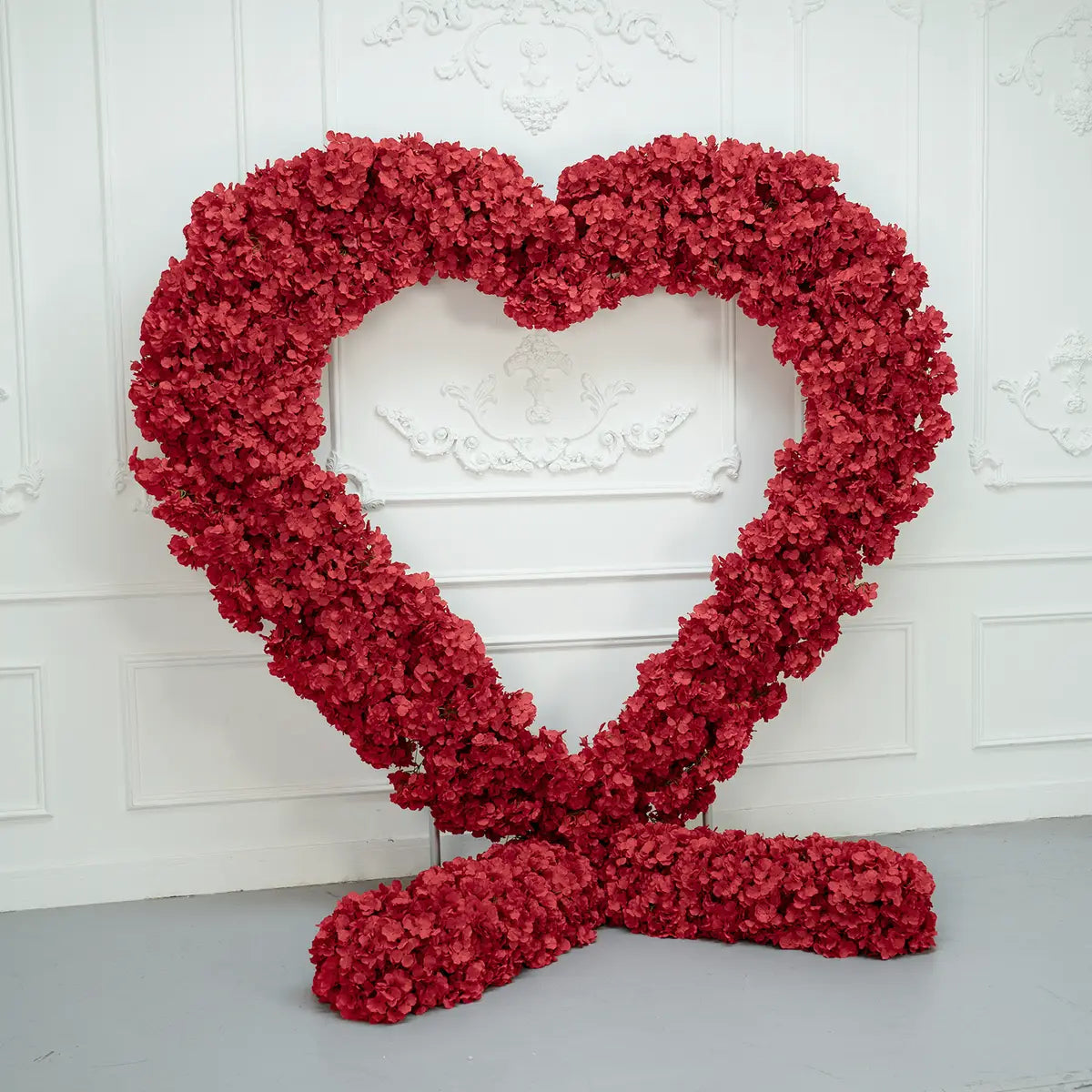 LightnIng Deals: Flower Arch 8x8ft Heart Shaped Red Hydrangea Floral Backdrop for Proposal Wedding Party Decor
